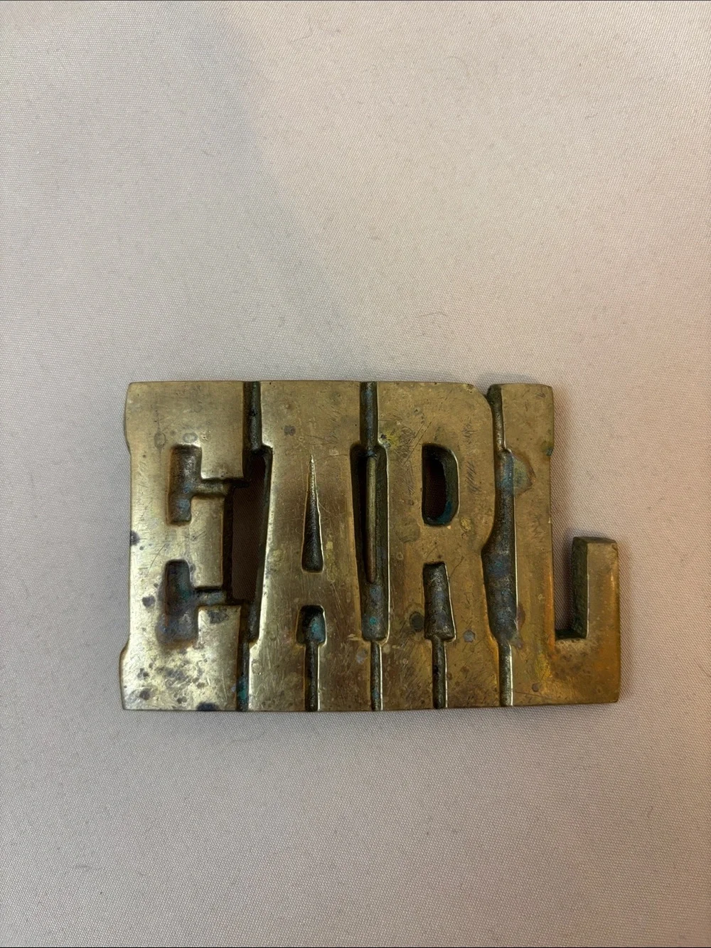 Vintage 1970’s Brass HARD Letter Belt Buckle